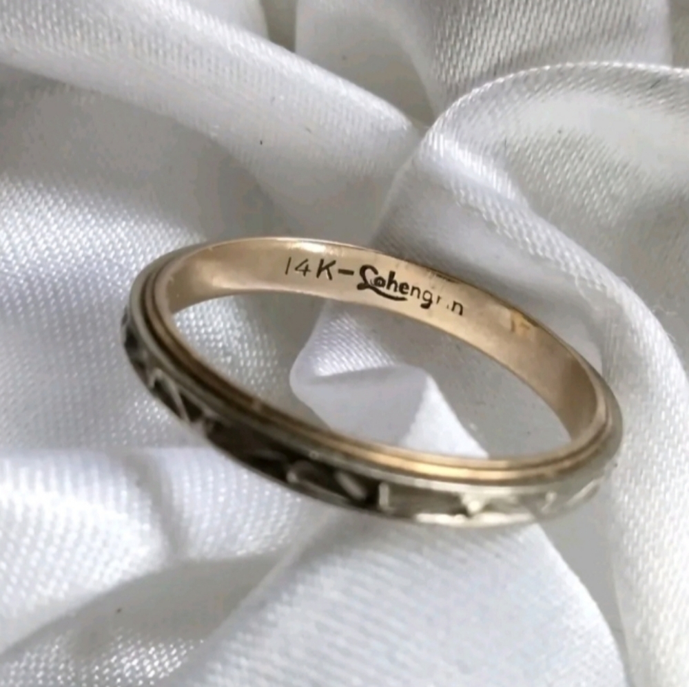 14KT Gold Art Deco LOHENGRIN Wedding Band